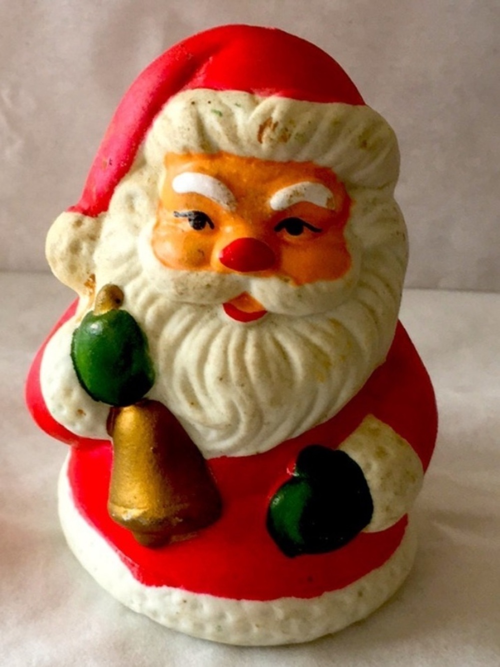 Vintage Resin Santa Claus Bell